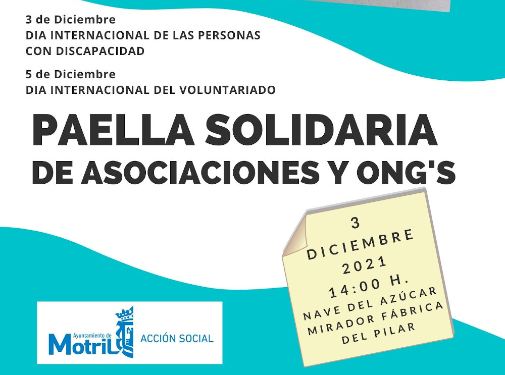 El área de Acción Social organiza una paella solidaria a beneficio de asociaciones y ONG’s de Motril